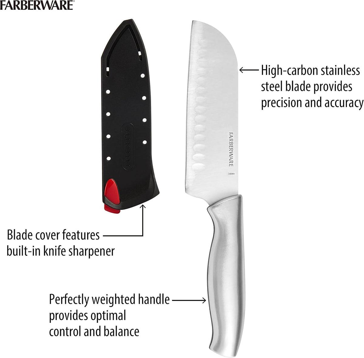 Edgekeeper Self-Sharpening Santoku Knife, 5-Inch, Stainless