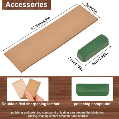 Wood Carving Knife With Leather Strop and Polishing Compound,Whittling Knife,Wood Carving Tools for Beginners,Adults and Kids Whittling Tools (Sloyd Carving Knife)
