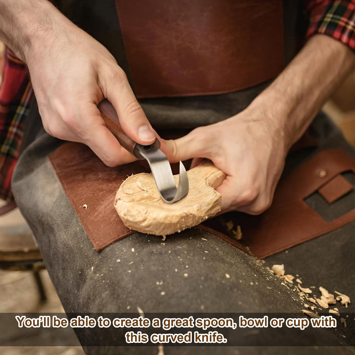 Wood Carving Knife With Leather Strop and Polishing Compound,Whittling Knife,Wood Carving Tools for Beginners,Adults and Kids Whittling Tools (Sloyd Carving Knife)