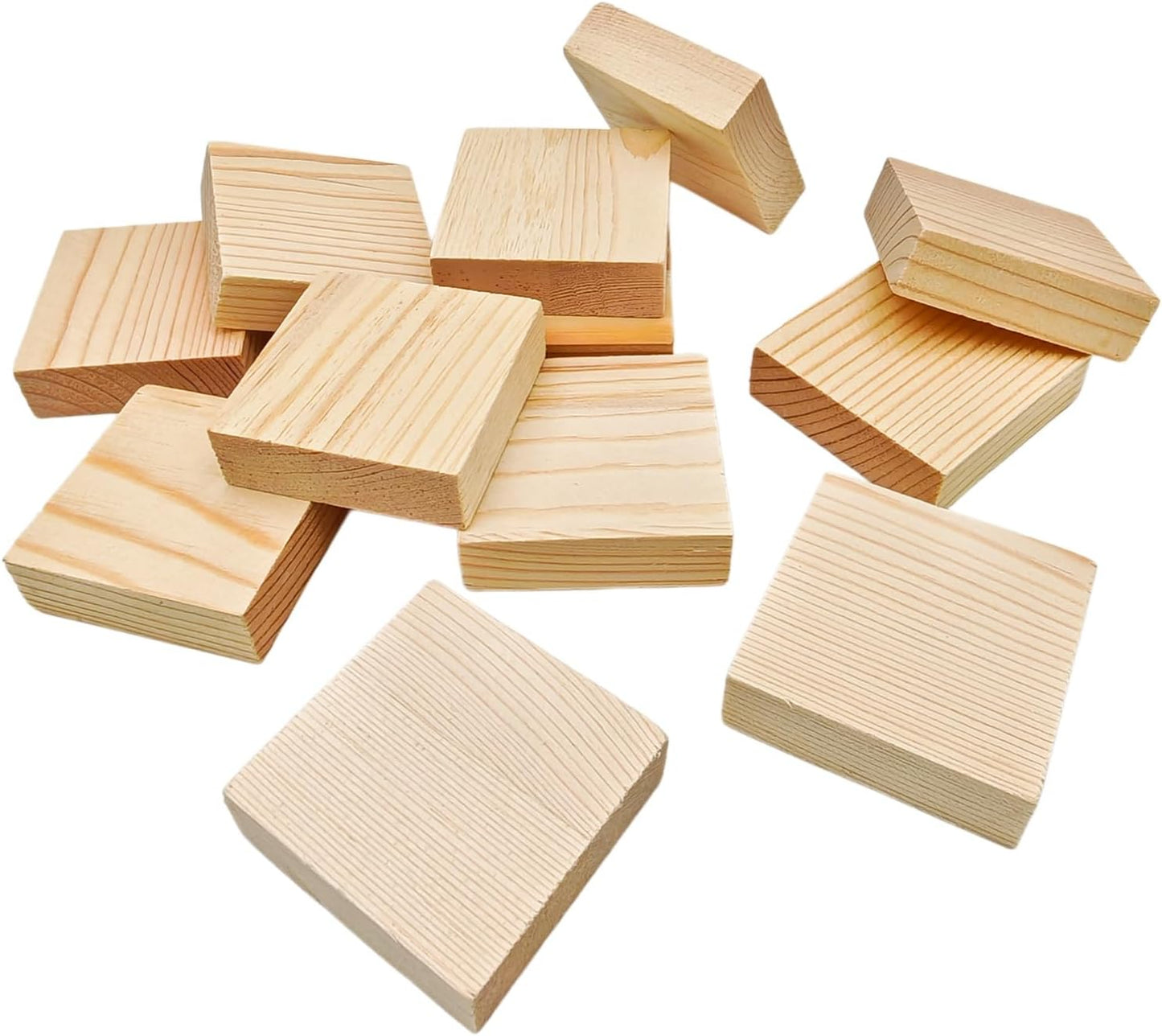 6PCS Unfinished Wood Square Blocks for Crafts, 6x6x1in Blank Wooden Squares Pine Wood Boards for Carving,DIY Wood Coasters,Painting & Burning