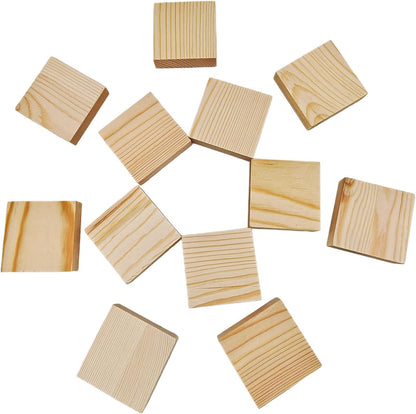 6PCS Unfinished Wood Square Blocks for Crafts, 6x6x1in Blank Wooden Squares Pine Wood Boards for Carving,DIY Wood Coasters,Painting & Burning