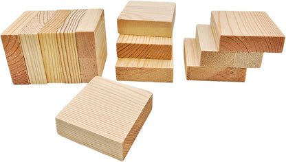 6PCS Unfinished Wood Square Blocks for Crafts, 6x6x1in Blank Wooden Squares Pine Wood Boards for Carving,DIY Wood Coasters,Painting & Burning