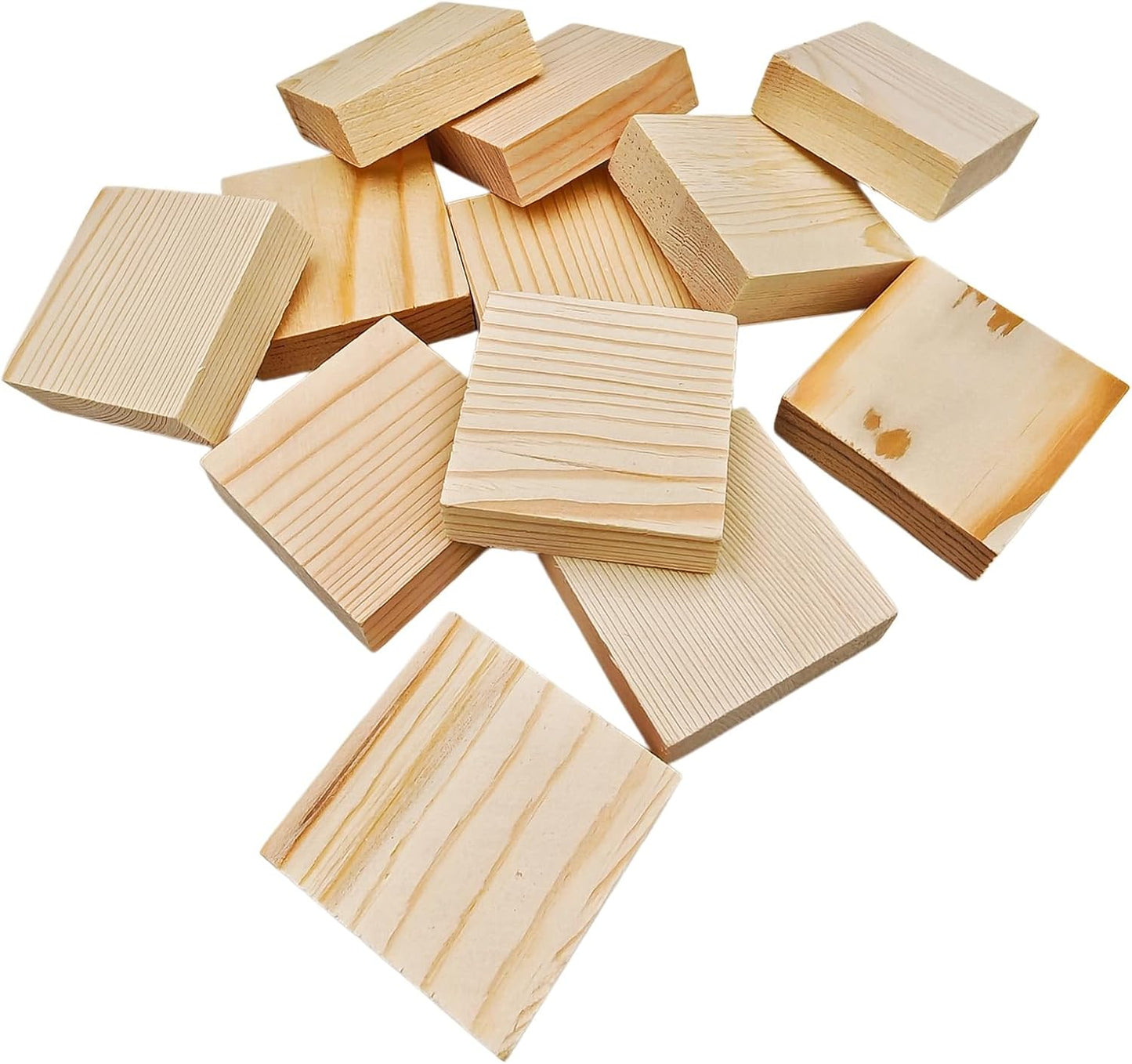 6PCS Unfinished Wood Square Blocks for Crafts, 6x6x1in Blank Wooden Squares Pine Wood Boards for Carving,DIY Wood Coasters,Painting & Burning