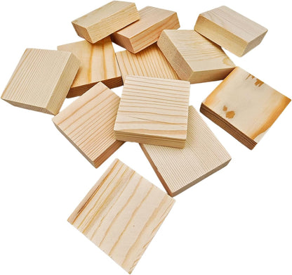 6PCS Unfinished Wood Square Blocks for Crafts, 6x6x1in Blank Wooden Squares Pine Wood Boards for Carving,DIY Wood Coasters,Painting & Burning