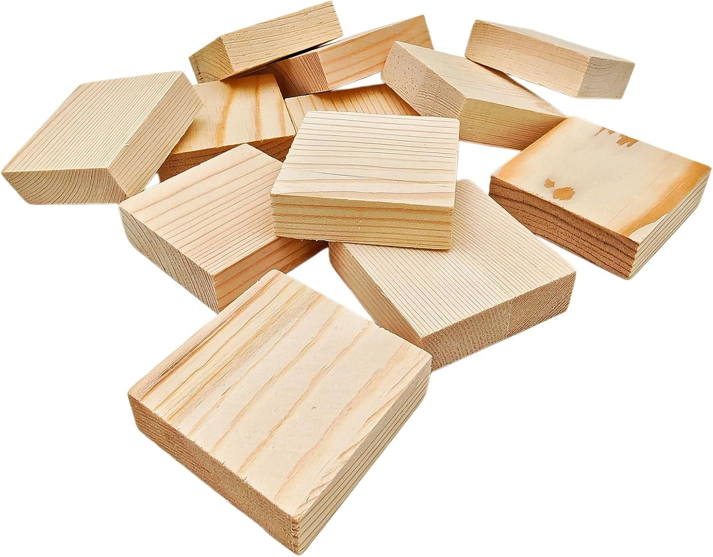 6PCS Unfinished Wood Square Blocks for Crafts, 6x6x1in Blank Wooden Squares Pine Wood Boards for Carving,DIY Wood Coasters,Painting & Burning
