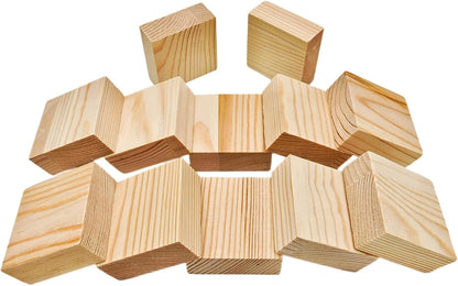 6PCS Unfinished Wood Square Blocks for Crafts, 6x6x1in Blank Wooden Squares Pine Wood Boards for Carving,DIY Wood Coasters,Painting & Burning