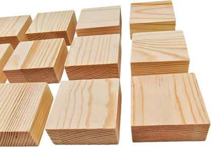 6PCS Unfinished Wood Square Blocks for Crafts, 6x6x1in Blank Wooden Squares Pine Wood Boards for Carving,DIY Wood Coasters,Painting & Burning