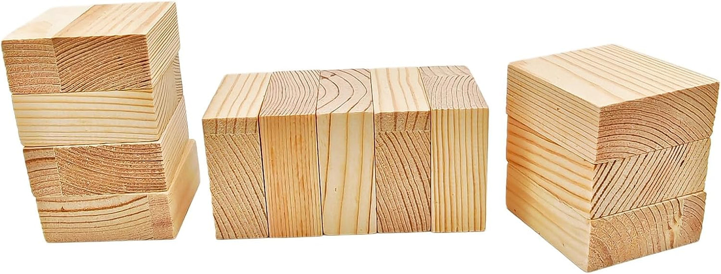 6PCS Unfinished Wood Square Blocks for Crafts, 6x6x1in Blank Wooden Squares Pine Wood Boards for Carving,DIY Wood Coasters,Painting & Burning