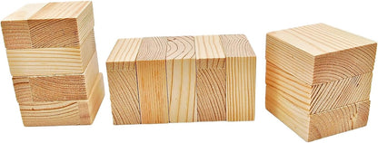 6PCS Unfinished Wood Square Blocks for Crafts, 6x6x1in Blank Wooden Squares Pine Wood Boards for Carving,DIY Wood Coasters,Painting & Burning