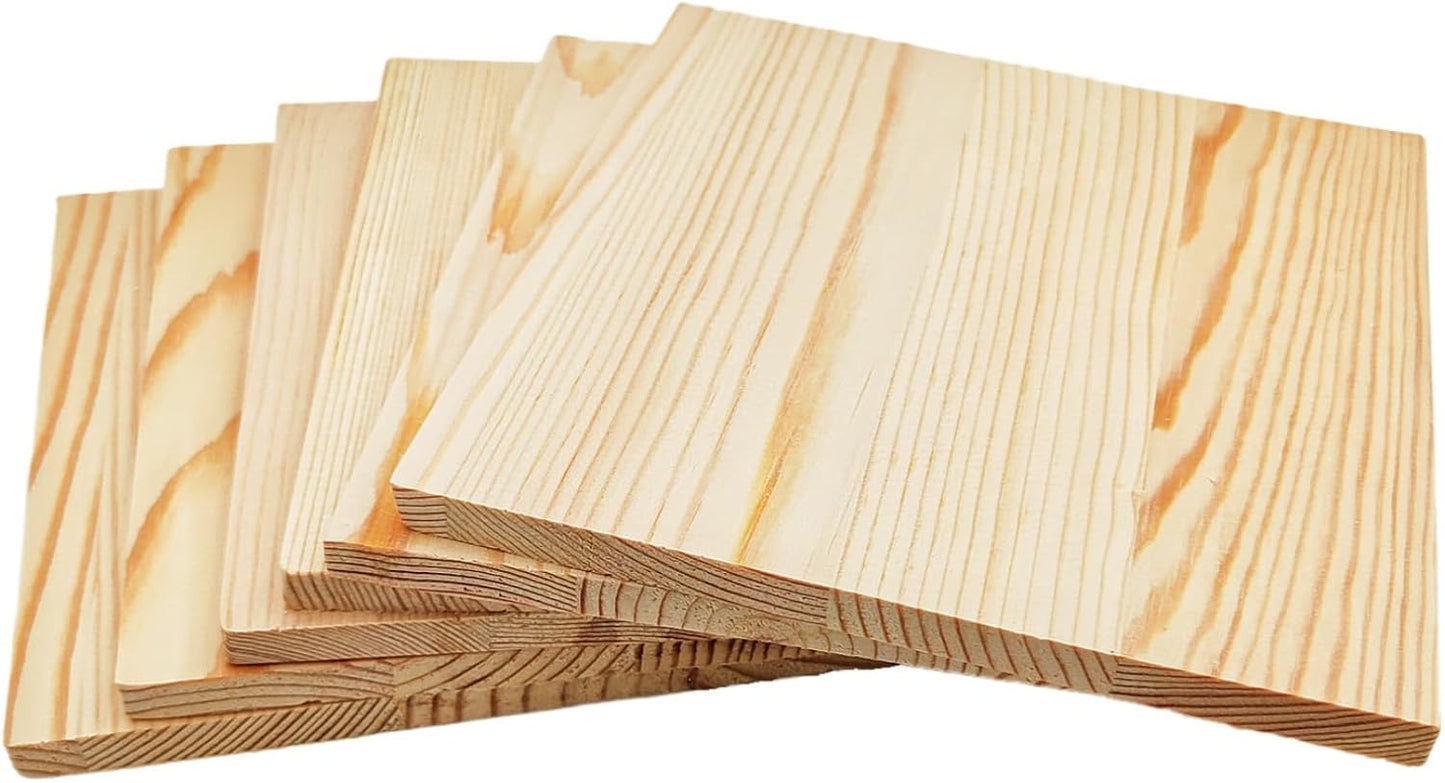 6PCS Unfinished Wood Square Blocks for Crafts, 6x6x1in Blank Wooden Squares Pine Wood Boards for Carving,DIY Wood Coasters,Painting & Burning