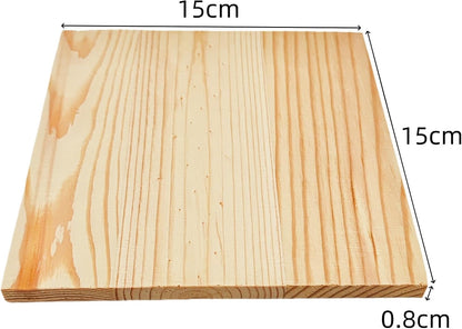 6PCS Unfinished Wood Square Blocks for Crafts, 6x6x1in Blank Wooden Squares Pine Wood Boards for Carving,DIY Wood Coasters,Painting & Burning