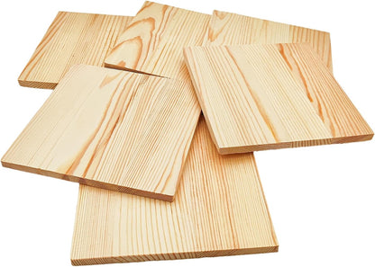 6PCS Unfinished Wood Square Blocks for Crafts, 6x6x1in Blank Wooden Squares Pine Wood Boards for Carving,DIY Wood Coasters,Painting & Burning