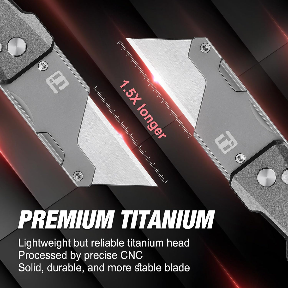 Advanced Titanium Utility Knife, CNC Unibody, Lightweight All Metal Folding Box Cutter, Quick Change Blade Razor Knife,Ideal Gifts for Men Women, with 10 Extra Blades