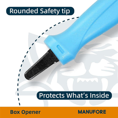 2-Pack Safety Box Opener with Non-Stick Coated Serrated Blades Box Opener for Cardboard and Packages Cuts