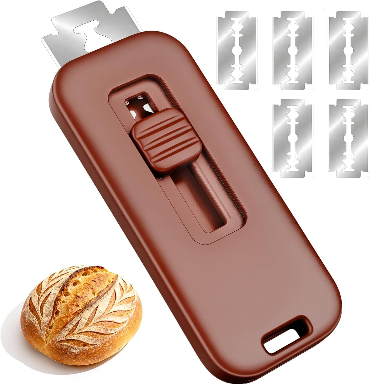 Professional Sourdough Scoring Tool Bread Lame, Upgraded Extractable & Magnetic Lame Bread Tool with 5 Sharp Blades, Dough Razor & Bread Scoring Knife for Homemade Sourdough Bread