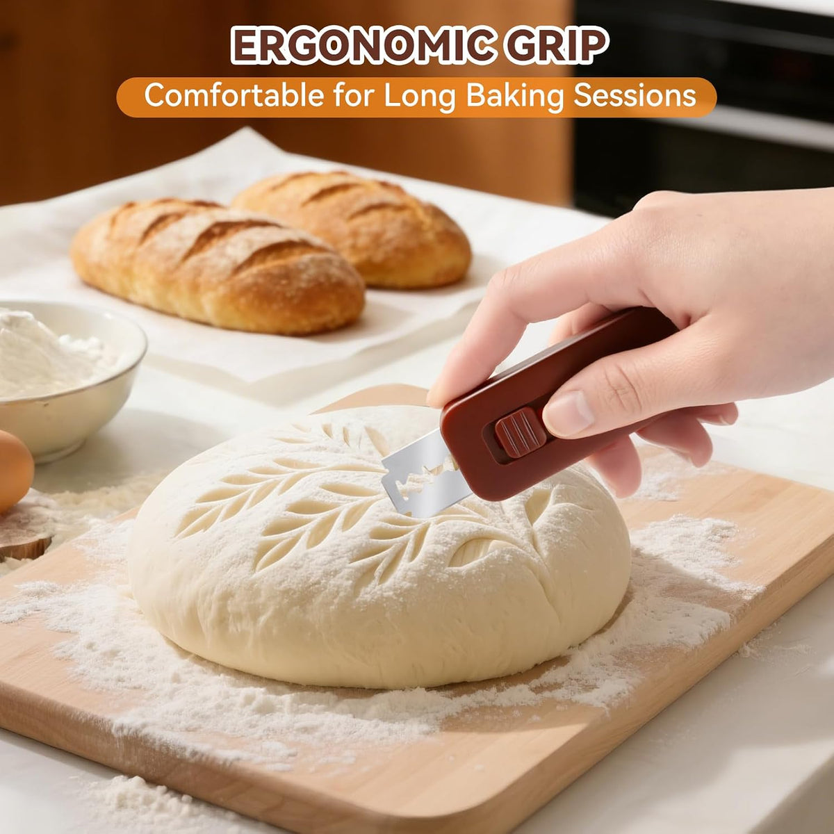 Professional Sourdough Scoring Tool Bread Lame, Upgraded Extractable & Magnetic Lame Bread Tool with 5 Sharp Blades, Dough Razor & Bread Scoring Knife for Homemade Sourdough Bread