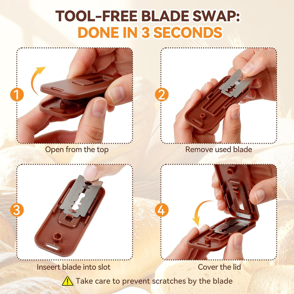Professional Sourdough Scoring Tool Bread Lame, Upgraded Extractable & Magnetic Lame Bread Tool with 5 Sharp Blades, Dough Razor & Bread Scoring Knife for Homemade Sourdough Bread