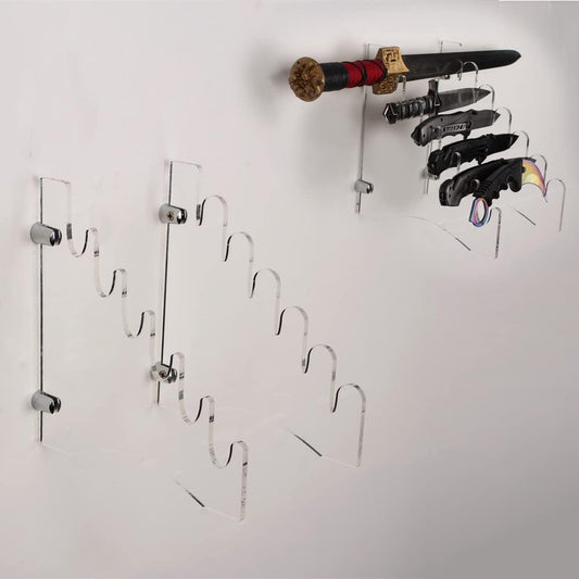 Acme Knife Rack - Wall Mounted, Acrylic, Outdoor & EDC Knife Display Stand for Survival Tactics