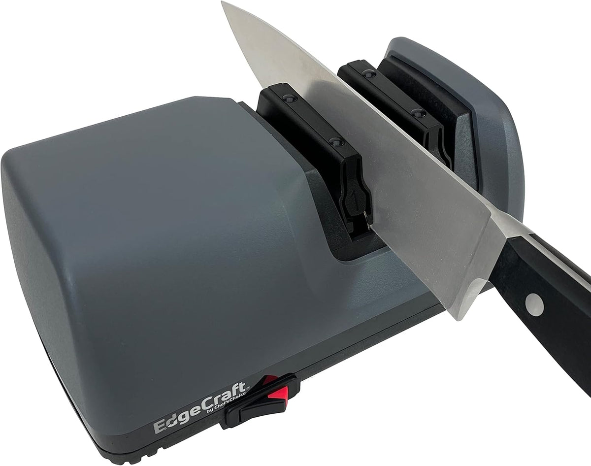 Electric Knife Sharpeners Diamond Hone with 100-Percent Diamond Abrasives and Precision Angle Guides for 15-Degree Straight-Edge and Serrated Knives, 2-Stage, Black