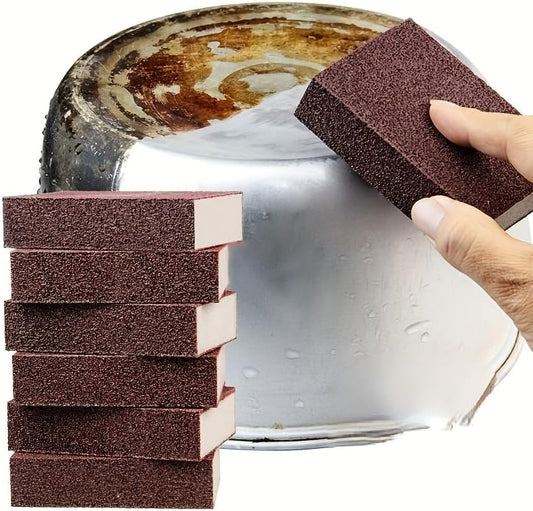2-Piece Emery Cloth Magic Sponge Eraser Set - Heavy-Duty Scrubber for Limescale, Rust Removal in Kitchen, Bathroom, Floor & Outdoor Cleaning