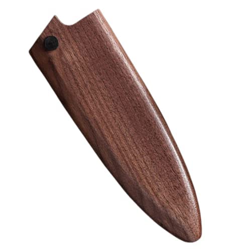 Handmade Natural Black Walnut Wood Japanese Deba Knives Sheath Magnetic Knife Case Holder Protector Wooden Cover (180mm)