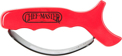 Hand-Held Kitchen Knife Sharpener for Chef Knives (1 Pack) – Professional Grade Tool with Reversible Carbide Blades, Stainless Steel & Safety Finger Guard - Knife Sharpening Use by Chef Master 90015