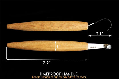 Wood Carving Hook Knife 2" with Leather Sheath - Spoon Carving Tools Curved Knife for Spoons Bowls Cups - Double Sided Sharpening Whittling Knives Crooked for Carvers SK5s