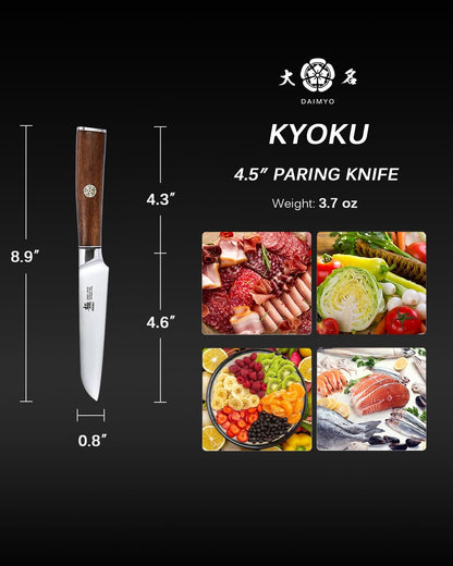 4.5in Serrated Utility Knife, Daimyo Series, Rosewood Handle | 440C Steel Blade, Mosaic Pin Rosewood Handle, For Fruits, Vegetables, Soft Cheeses, Spreading, Sheath And Gift Box