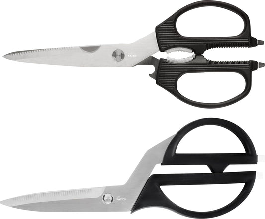 Kai 2 Piece Shear Set | Heavy Duty Cooking Scissors, Durable Japanese 420J2 Stainless Steel, Non-Slip Over-Mold Handle, Kitchen Shears Set