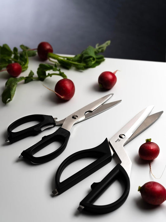 Kai 2 Piece Shear Set | Heavy Duty Cooking Scissors, Durable Japanese 420J2 Stainless Steel, Non-Slip Over-Mold Handle, Kitchen Shears Set