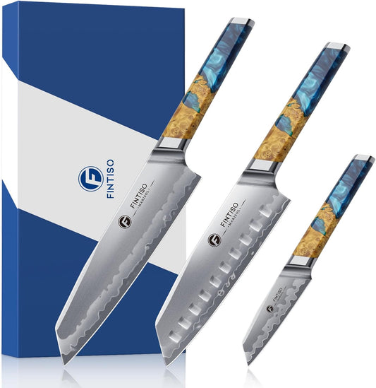 3PCS Japanese Knife Set, S35VN Powder Steel Core Chef Knives