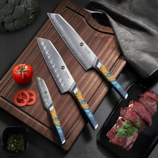 3PCS Japanese Knife Set, S35VN Powder Steel Core Chef Knives