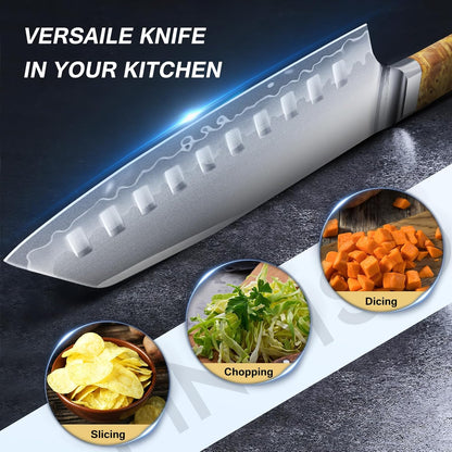 3PCS Japanese Knife Set, S35VN Powder Steel Core Chef Knives