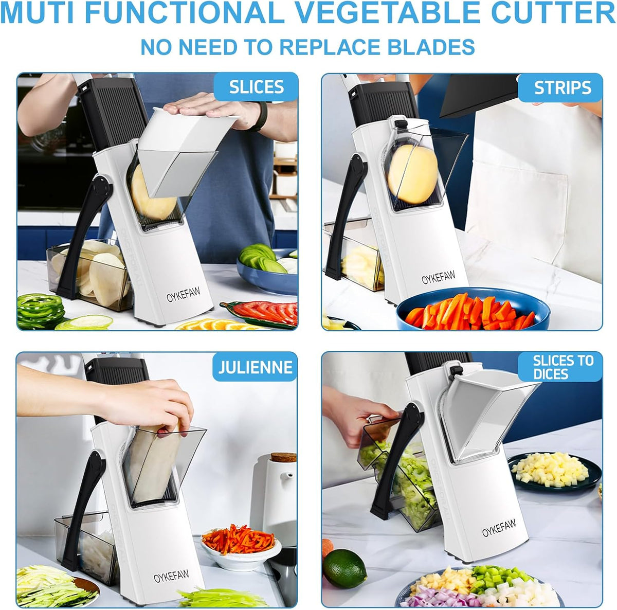 Safe Mandoline Slicer for Kitchen, Potato Slicer for Chips,Vegetable Cutter