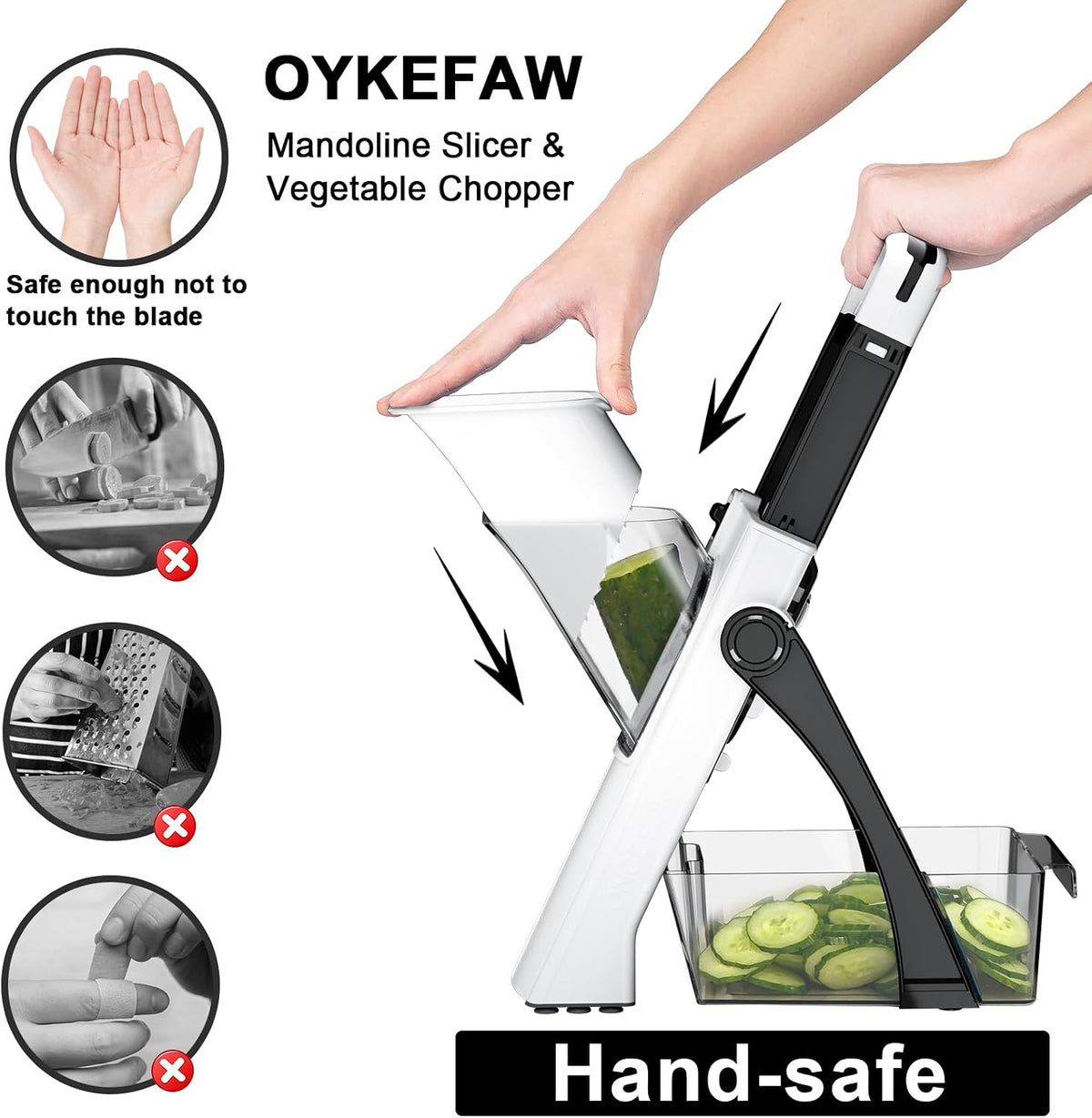 Safe Mandoline Slicer for Kitchen, Potato Slicer for Chips,Vegetable Cutter