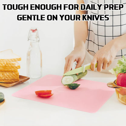 30 Pcs Plastic Flexible Cutting Boards for Kitchen 15 x 12 Inch, Pink Frosted Cutting Mats Sheets Dishwasher Safe for Kitchen Food