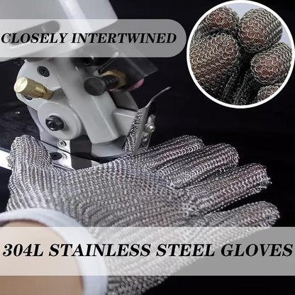 Food Grade Safety Level 9 Protective Cut Resistant Gloves, 304L Stainless Steel Chainmail Gloves For Cutting Food