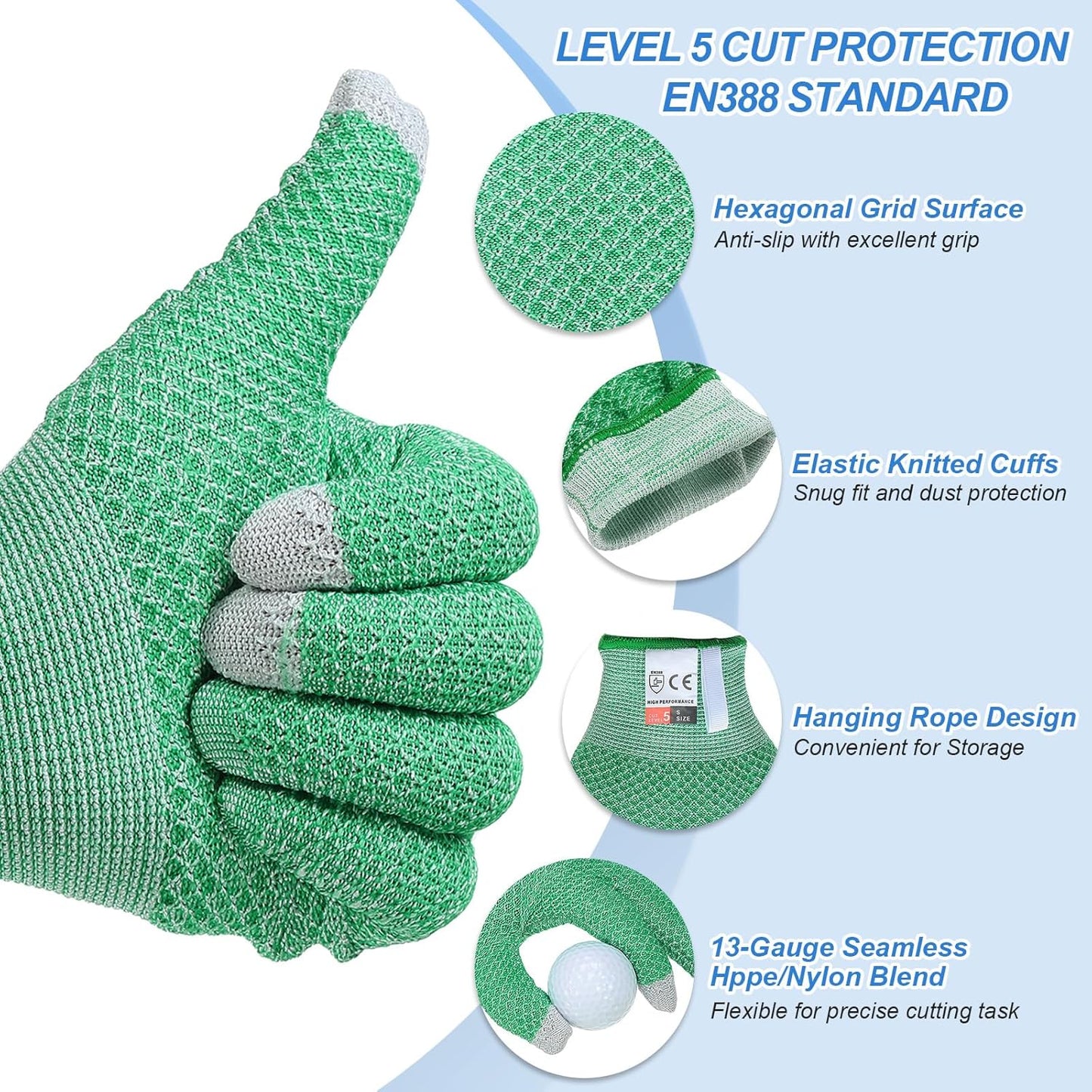 Cut Resistant Gloves Touchscreen Level 5 Protection Cutting Gloves Anti Cut Kitchen Work Glove for Slicing