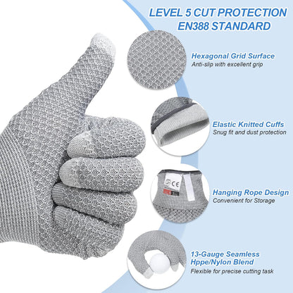 Cut Resistant Gloves Touchscreen Level 5 Protection Cutting Gloves Anti Cut Kitchen Work Glove for Slicing