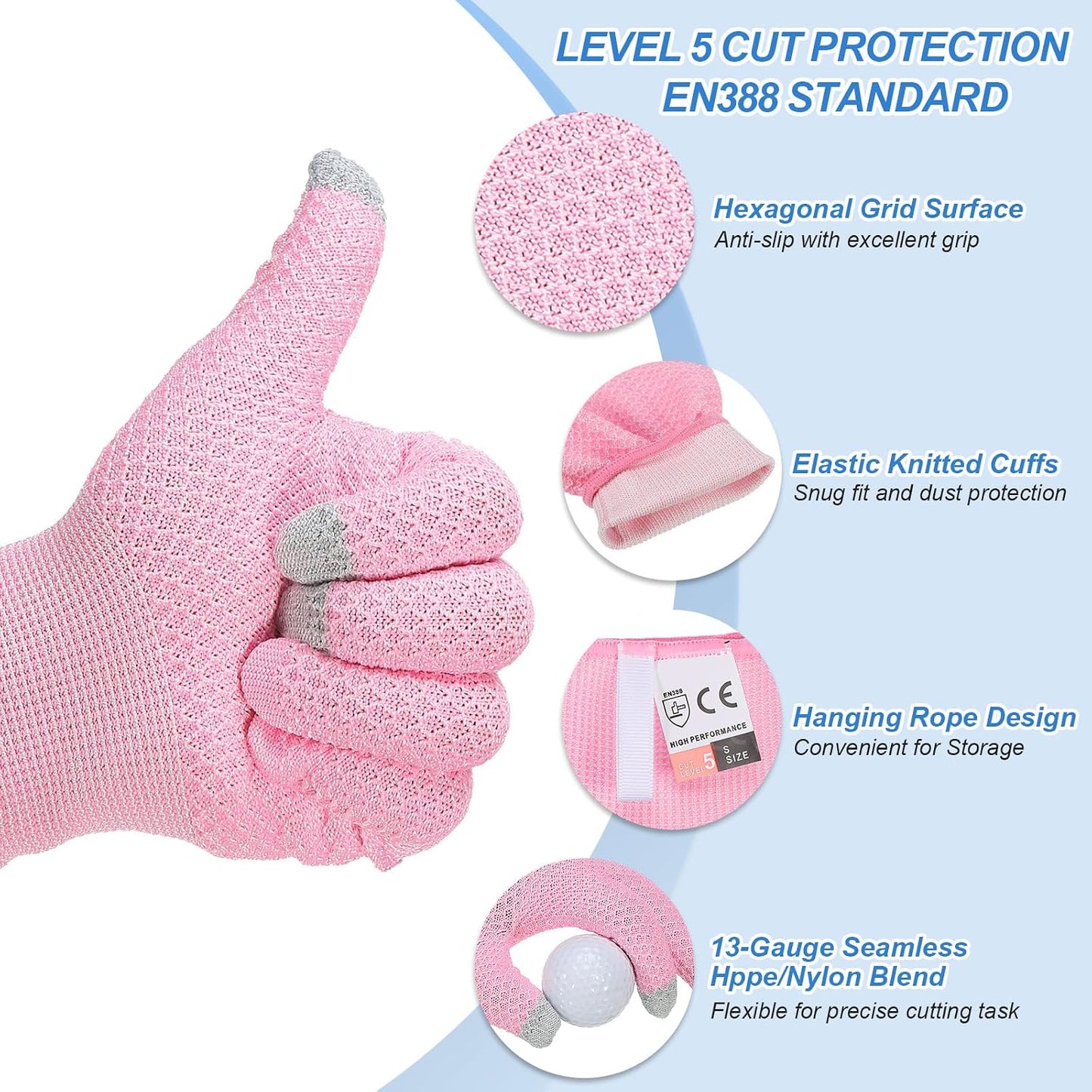 Cut Resistant Gloves Touchscreen Level 5 Protection Cutting Gloves Anti Cut Kitchen Work Glove for Slicing