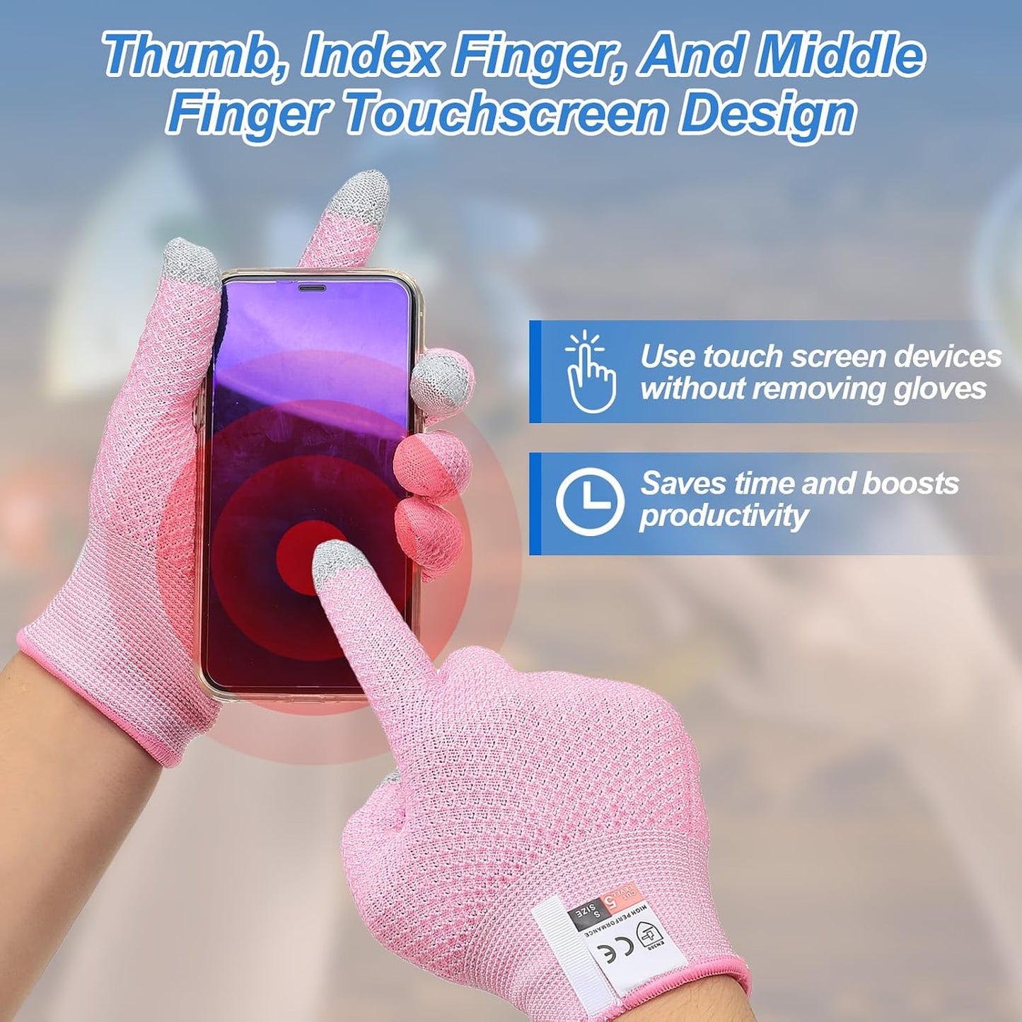 Cut Resistant Gloves Touchscreen Level 5 Protection Cutting Gloves Anti Cut Kitchen Work Glove for Slicing