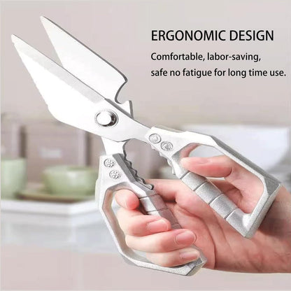 Heavy Duty All Purpose Kitchen Scissors Anti Slip Handle Meat Scissors | All Purpose Kitchen Meat Scissors with Bottle Opener & Nut Cutter, Dishwasher Safe for Poultry, BBQ & Restaurant Cooking