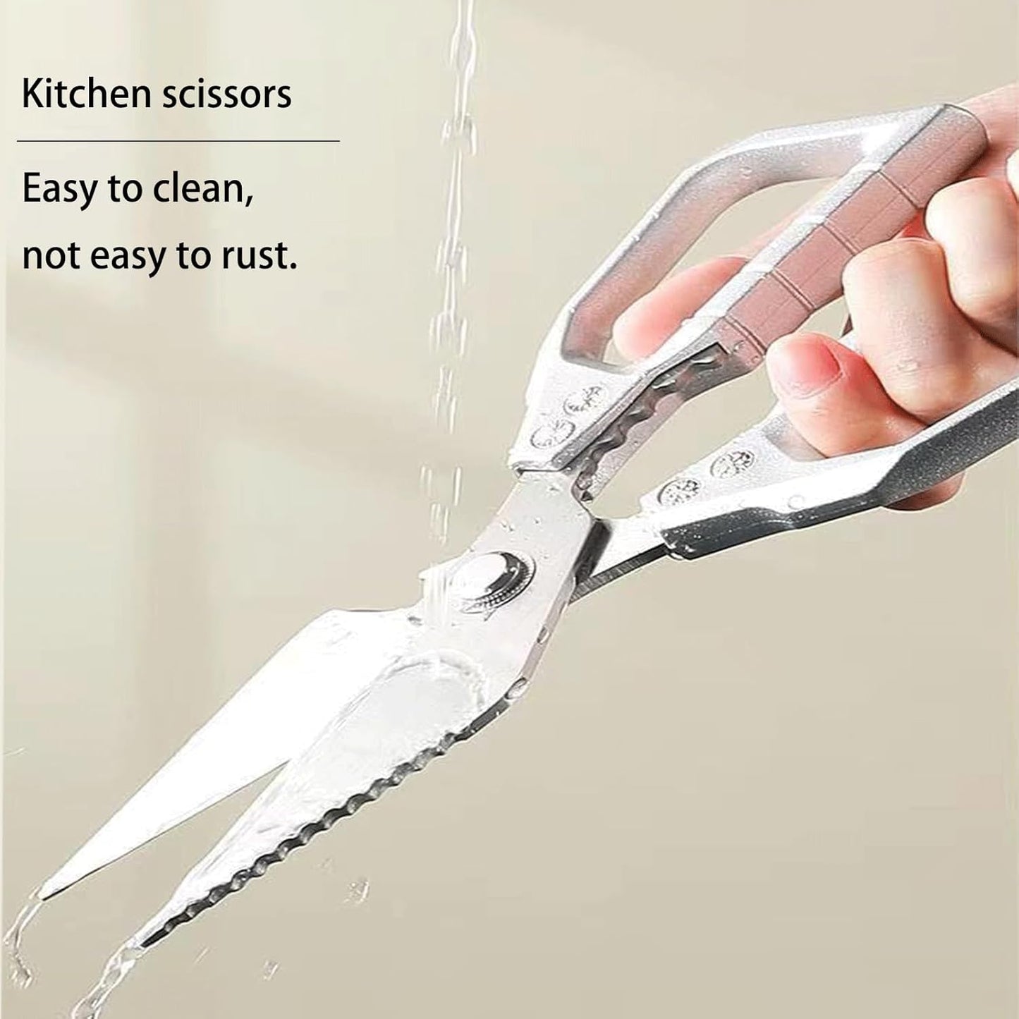 Heavy Duty All Purpose Kitchen Scissors Anti Slip Handle Meat Scissors | All Purpose Kitchen Meat Scissors with Bottle Opener & Nut Cutter, Dishwasher Safe for Poultry, BBQ & Restaurant Cooking