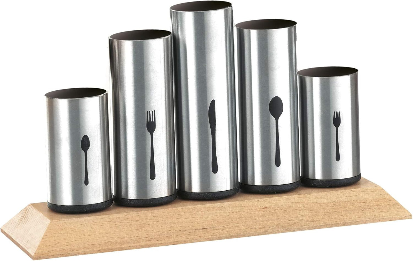 Cutlery Holder Stainless Steel, Wood, stainlesssteel, 1-Pack