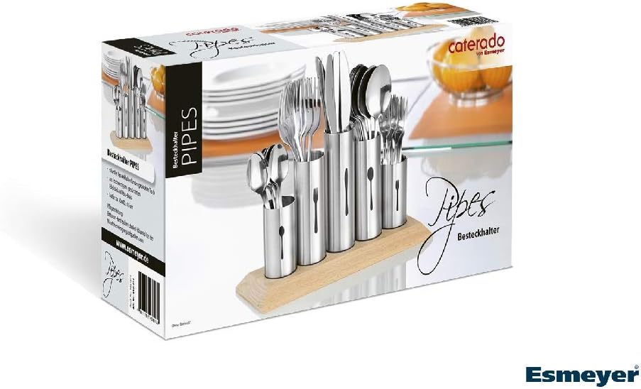 Cutlery Holder Stainless Steel, Wood, stainlesssteel, 1-Pack