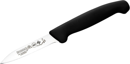 3800 Series 3-Piece Knife Set – 7" Santoku Knife with Granton Edge, 6" Serrated Utility & 3.25" Paring Knife – Stainless Steel Blades, Black Polypropylene Handles, NSF Certified