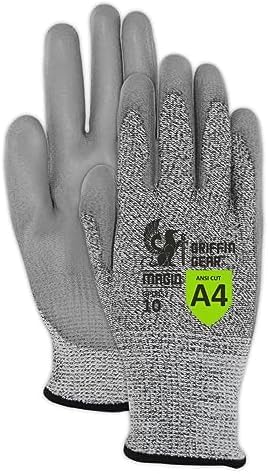 MAGID Griffin Gear ANSI A4 Liquid Repellent Nitrile Work Gloves , 12 Pairs, Size 8/Medium, GPD452