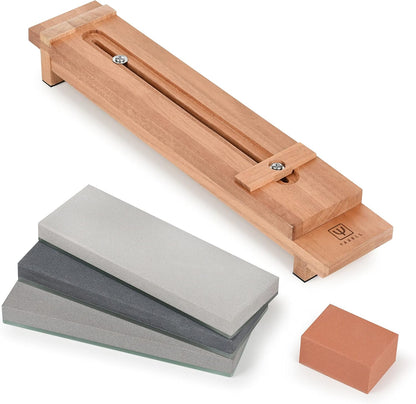 Whetstone Kit - Made in Japan - 5 Piece Knife Sharpening Glass Stone Set