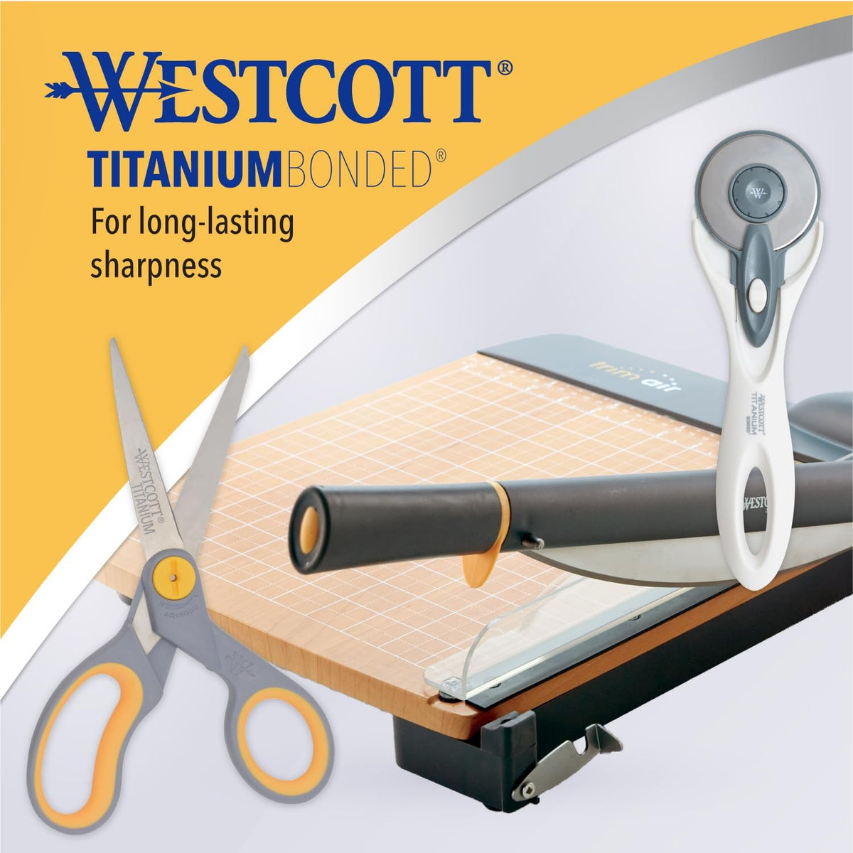 8” Titanium Bonded Scissors with Adjustable Glide and Soft Handle, 2-Pack- Durable Multipurpose Scissors for Office, Home, and School Use, Sharp Precision Blades for Everyday Cutting