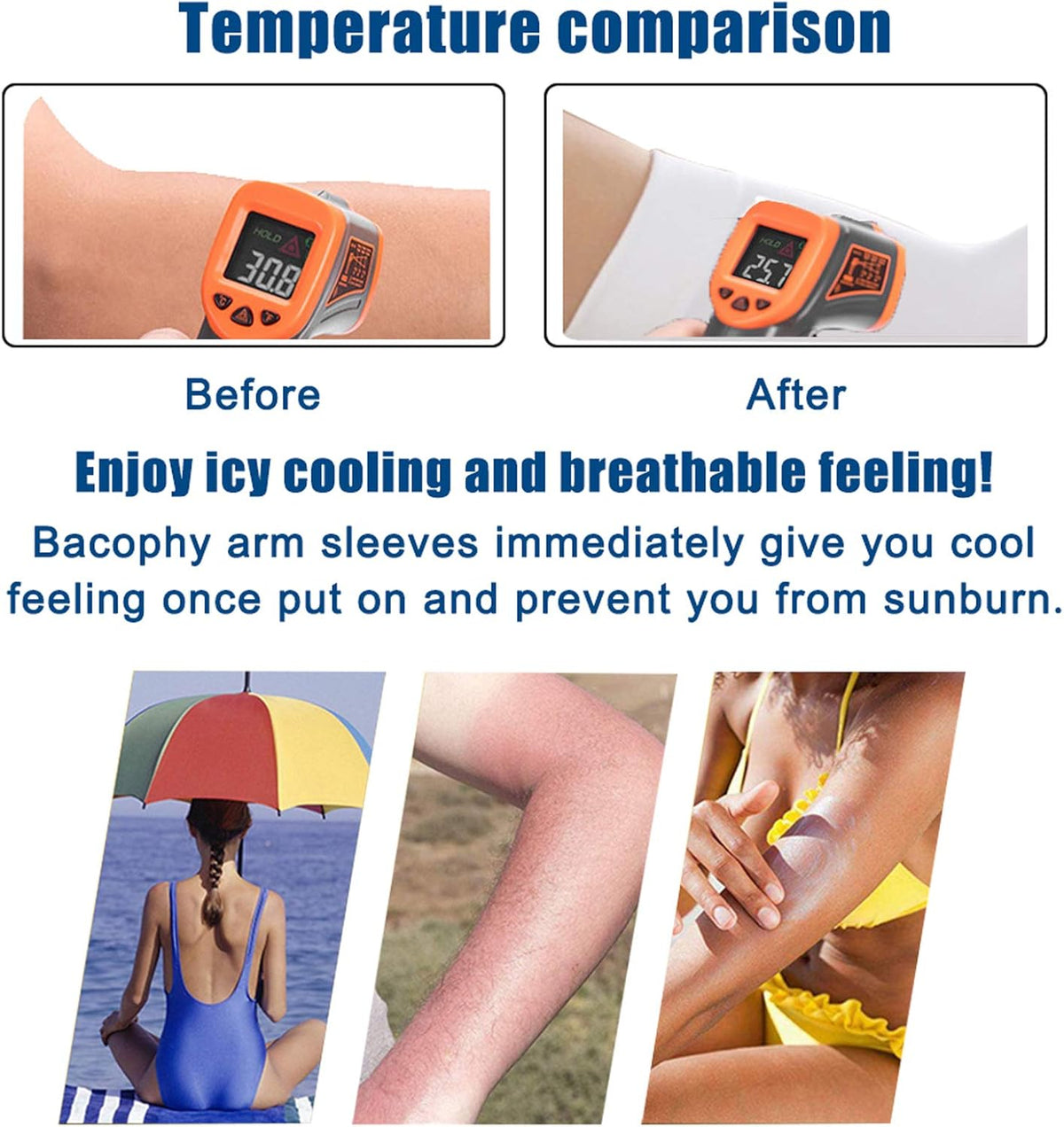3/6 Pairs UV Protection Cooling Arm Sleeves Women Men, UPF 50 Arm Cover